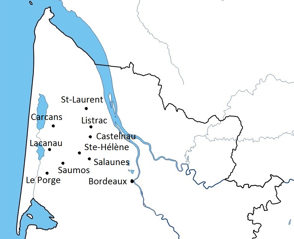 Carte Bordeaux-Lacanau